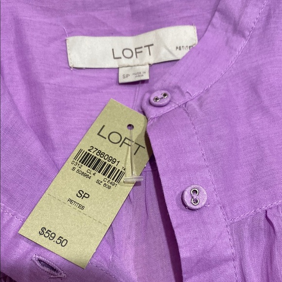 LOFT Women's lilac Button-Up Top, SP, NWT - Picture 8 of 12